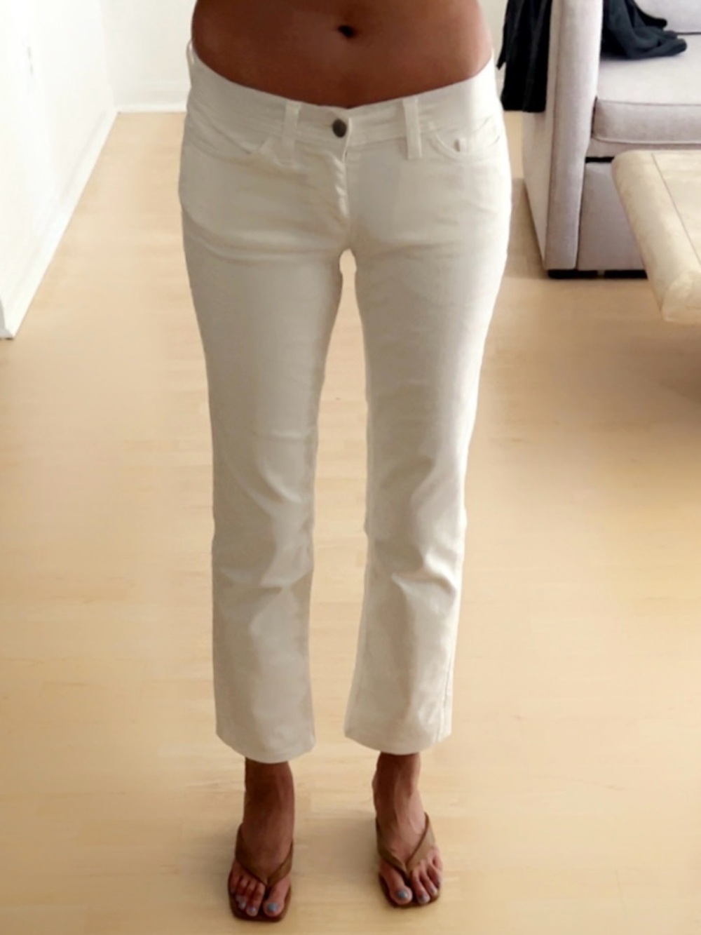 Vintage Dolce & Gabbana White 5 Pocket Low Rise Crop Denim Jeans